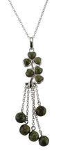 Load image into Gallery viewer, Connemara Marble Sterling Silver Double Shamrock 5 stone Pendant