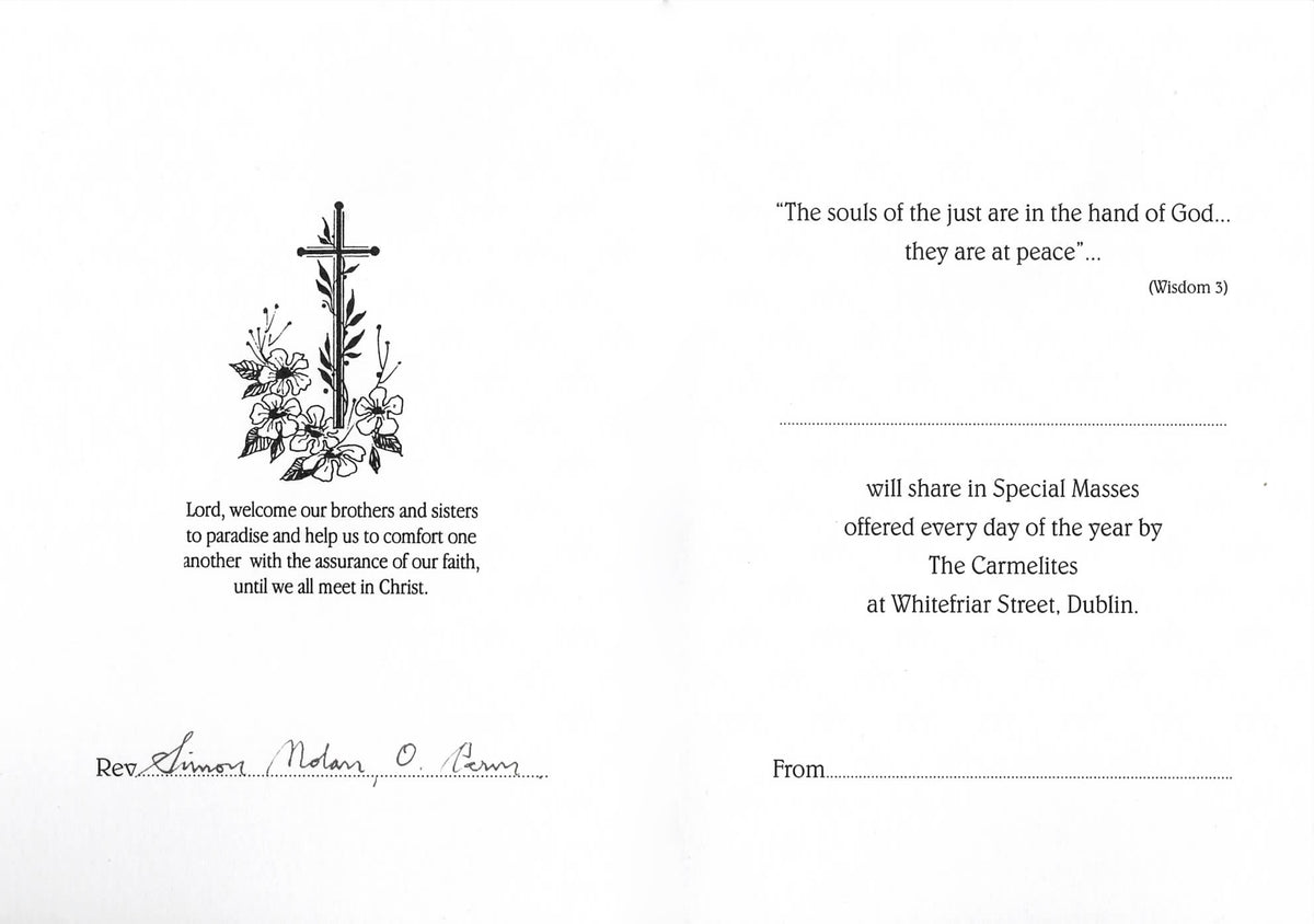 Months Mind Mass Card RIP – Whitefriar Street Church