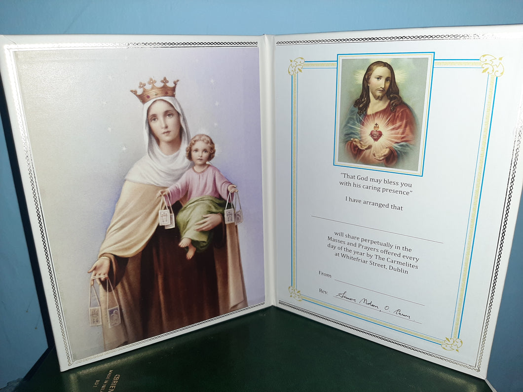 Perpetual Mass Card Our Lady of Mount Carmel LIVING