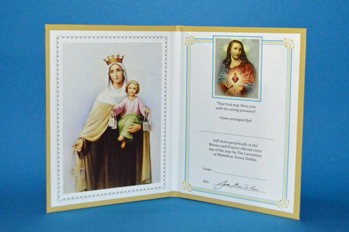 Perpetual Mass Card Our Lady of Mount Carmel LIVING small