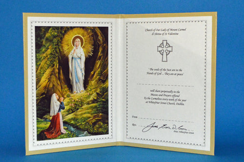 Perpetual Mass Card Our Lady of Lourdes RIP small