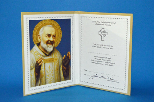 Perpetual Mass Card Padre Pio RIP small