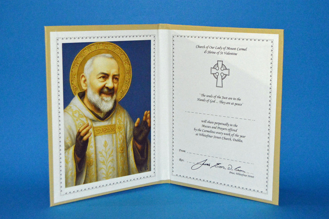 Perpetual Mass Card Padre Pio RIP small