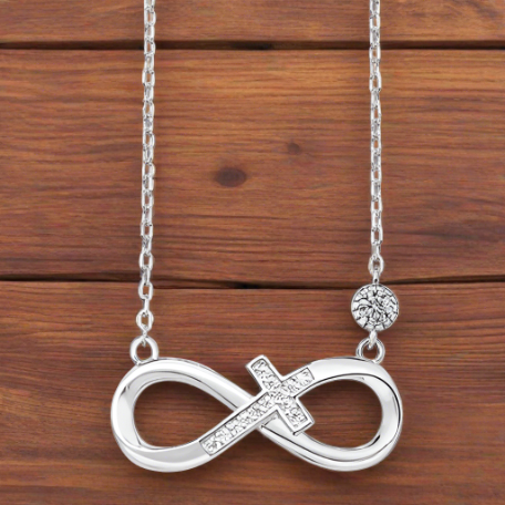 Infinity Cross Necklace - Sterling Silver