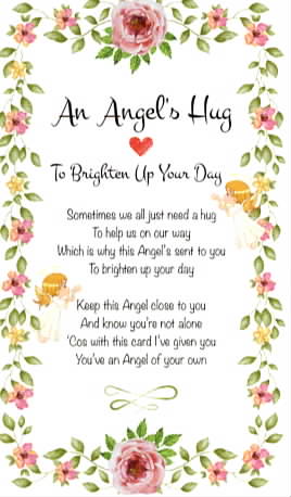 Angel Hug Card to Brighten up your Day