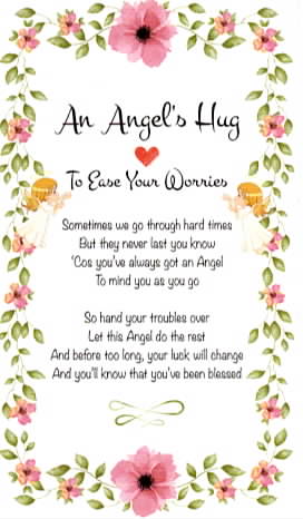 Angel Hug Card Ease Your Worries