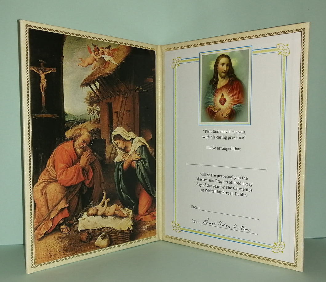 Perpetual Mass Enrolment Card - Christmas Nativity Living