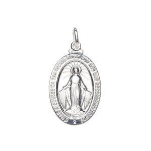 23mm Miraculous Medal Sterling Silver