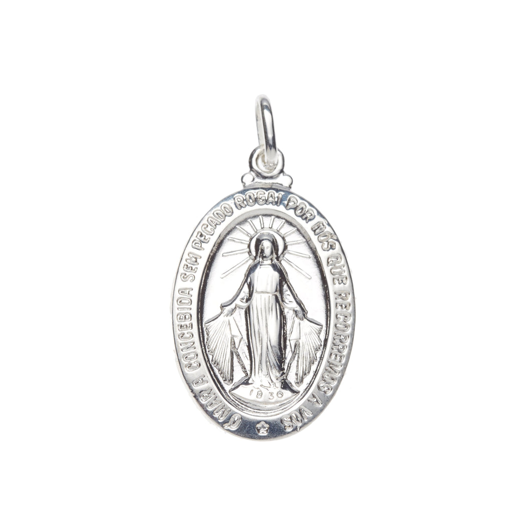 23mm Miraculous Medal Sterling Silver