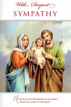 Load image into Gallery viewer, Deepest Sympathy Mass Card RIP Holy Family