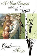 Load image into Gallery viewer, Mass Card Line Mass Bouquet Living  Holy Family