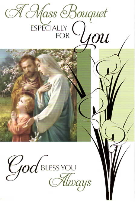Mass Card Line Mass Bouquet Living  Holy Family