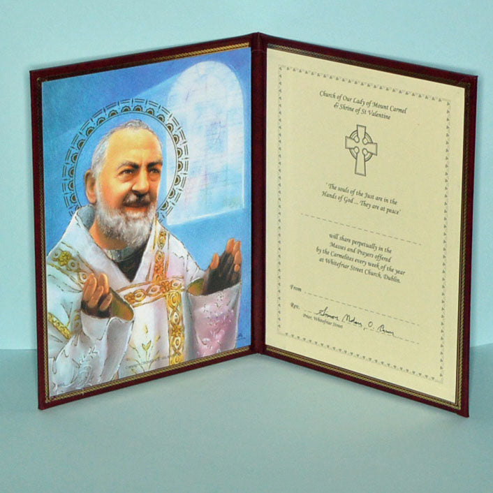 Perpetual Mass Enrolment Card RIP Padre Pio Mass Cards Online