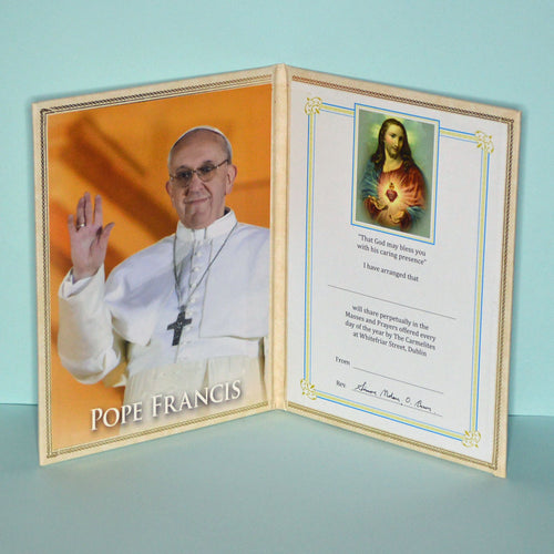 Perpetual Mass Enrolment Book Living Pope Francis- Mass Card Online (Regular)