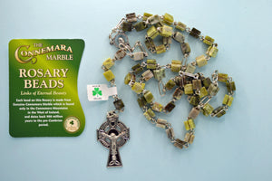 Rosary Beads Connemara Marble Square Bead Large