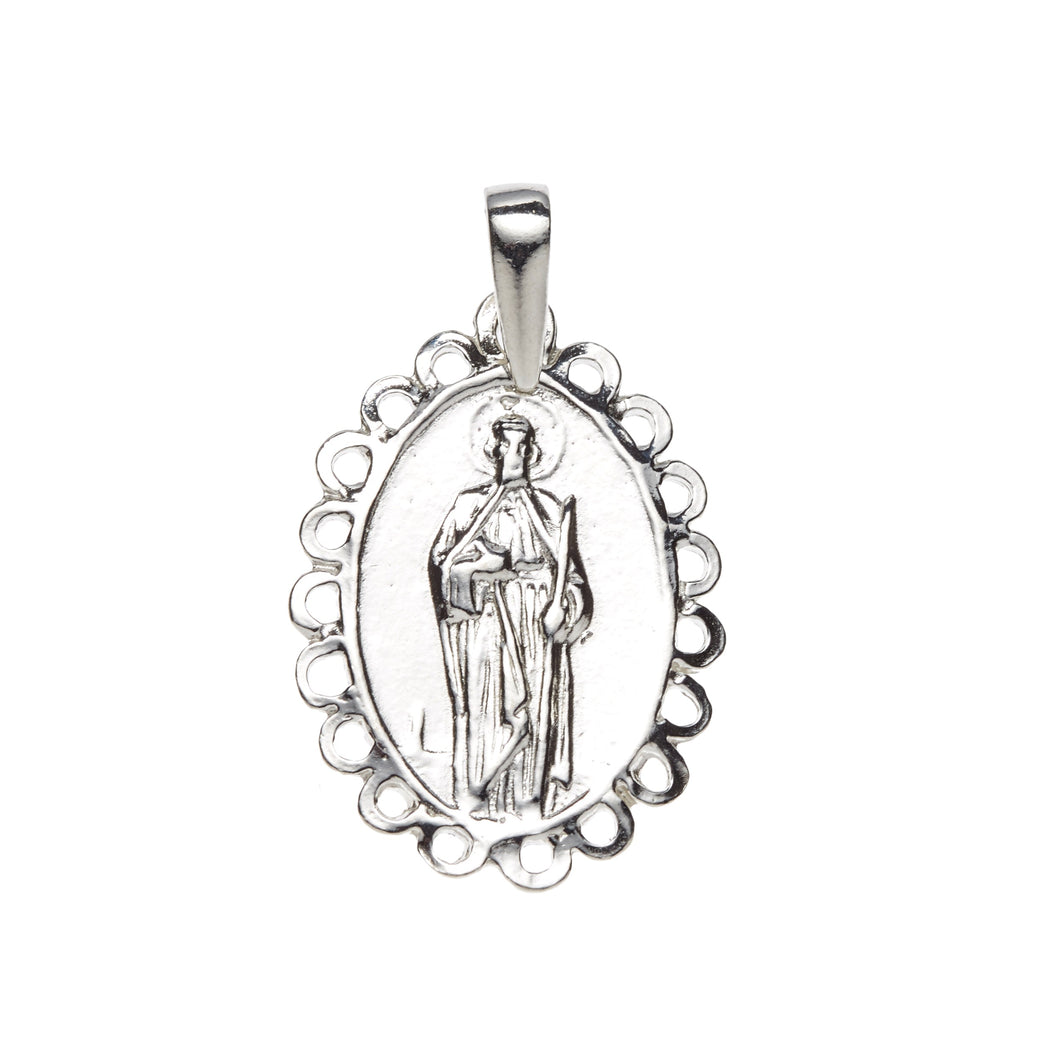 St Jude Fancy Edge/Pray For Us Medal Sterling Silver