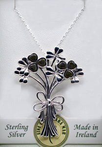 Connemara Marble Shamrock Bouquet Pendant