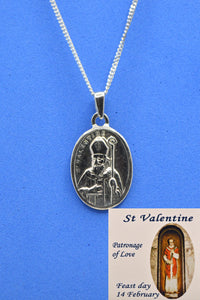 St Valentine Sterling Silver Medal