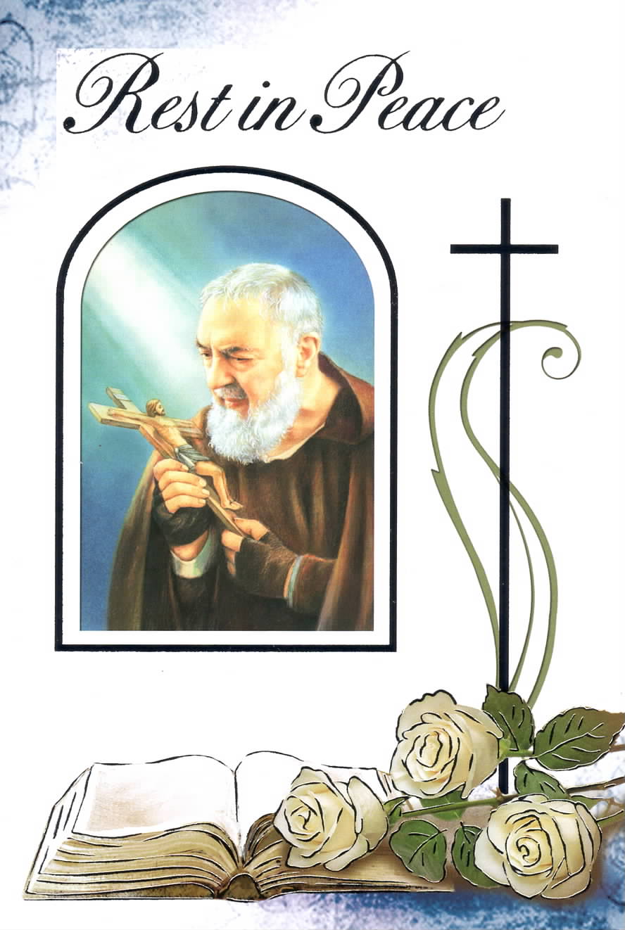 Share Mass Card online Enrolment Deepest Sympathy Padre Pio RIP