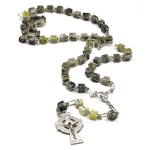 Load image into Gallery viewer, Rosary Beads Connemara Marble Square Bead Large